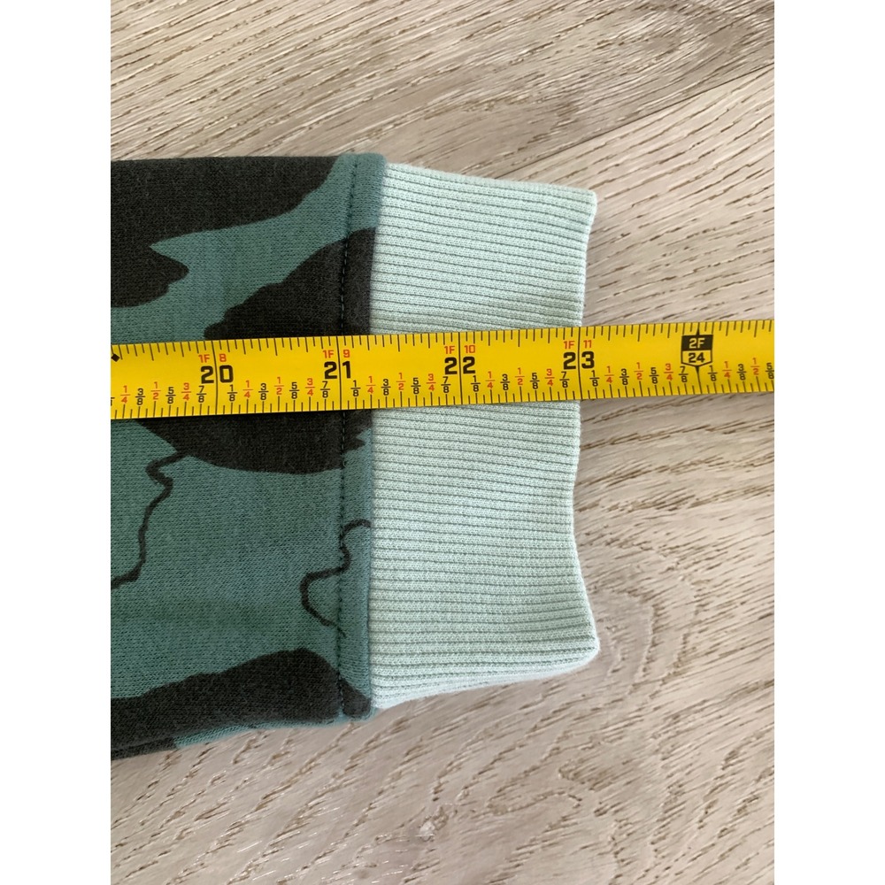 Adidas Womens Abstract Animal Print Crewneck Sweatshirt Green Black Small - Picture 5 of 8